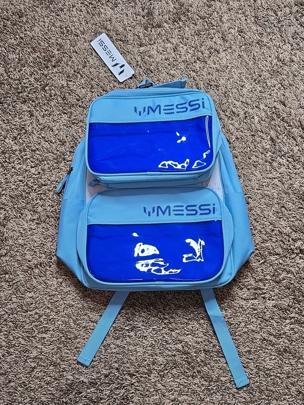 Lionel Messi Soccer Player Backpack Lunch Box Set Footballer Blue